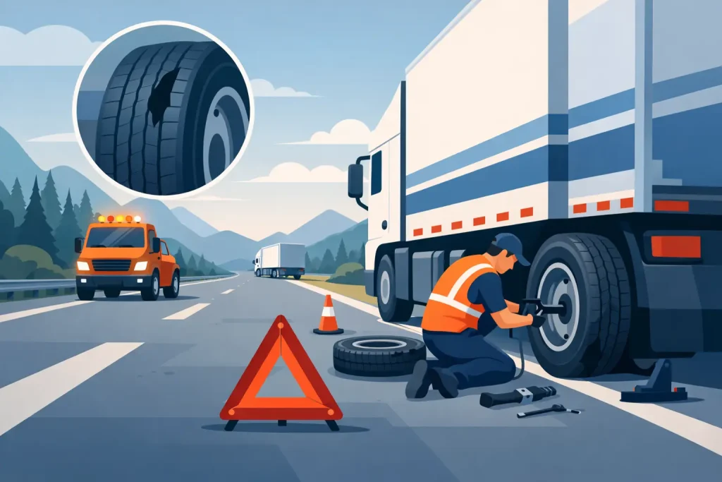 A Guide to Truck Tyre Emergencies on the Road